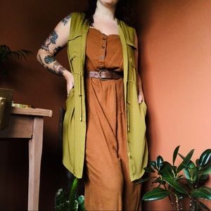 Sleeveless Shirt Dress Vest